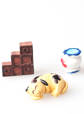 菁娇 小猫咪/木柜子/盆三件套 田园微景观DIY配件