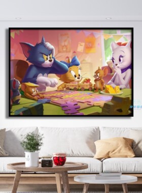 猫和老鼠动画挂画客厅卧室可爱