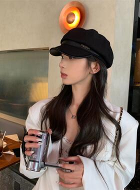 秋冬季复古画家黑色贝雷