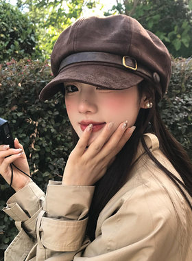 美拉德咖色复古麂皮绒贝