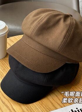 秋冬贝雷帽女生韩版百搭