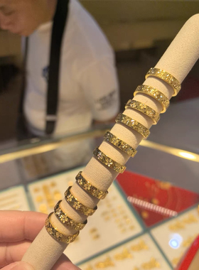 金包银碎碎冰戒指男女轻奢高级感情侣对戒指环