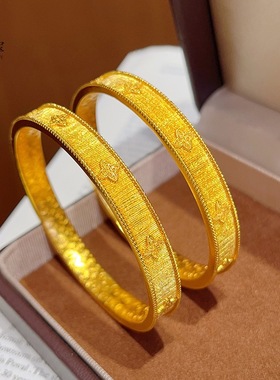 金包银四叶草手镯女款轻奢小众手饰手镯手串送女友