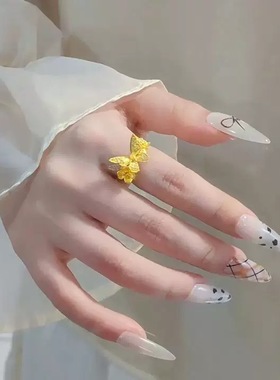 金包银八心八箭戒指女款2025新款爆款高级感轻奢小众指环