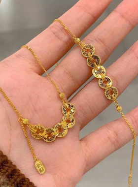 金色饰品五帝钱手链女款古法五帝钱葫芦盘缠手串新中式国潮风手饰