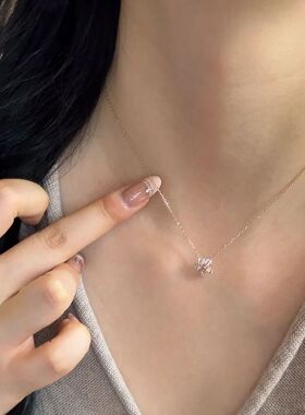 小樱花锁骨链女轻奢小众设计仙女细项链百搭通勤送闺蜜礼物颈饰