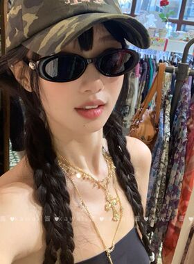 中古vintage十字架流苏项链千禧辣妹多层叠戴锁骨链小众设计颈链