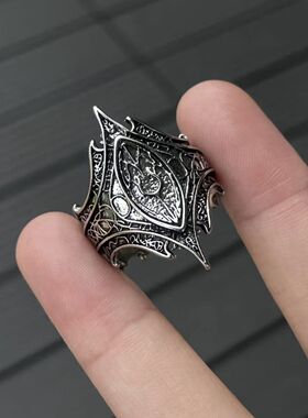 做旧古着vintage戒指饰品对抗之盾复古暗黑男女同款戒指个性时尚