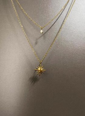 Vintage古着 Six-pointed zircon项链