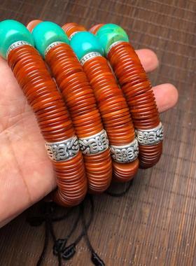 把玩包浆回流牦牛骨超薄手串