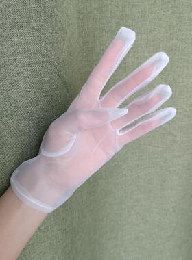 法式复古透视影楼珍珠晚宴薄纱