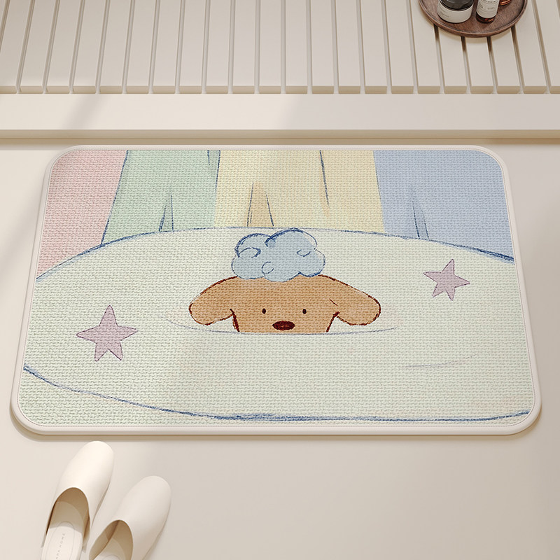 Cartoon bathroom floor mat bathroom absorbent mat anti-slip mat