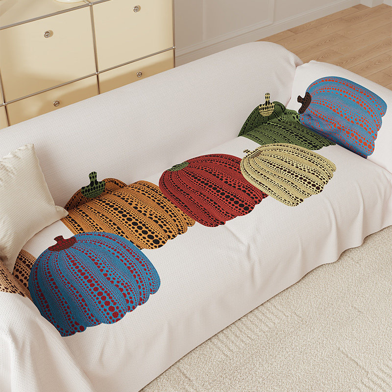 小清新南瓜沙发盖布巾一整张全盖毯四季通用垫子防滑直排沙发套罩,淘宝优惠券,粉丝福利购,淘宝优惠卷