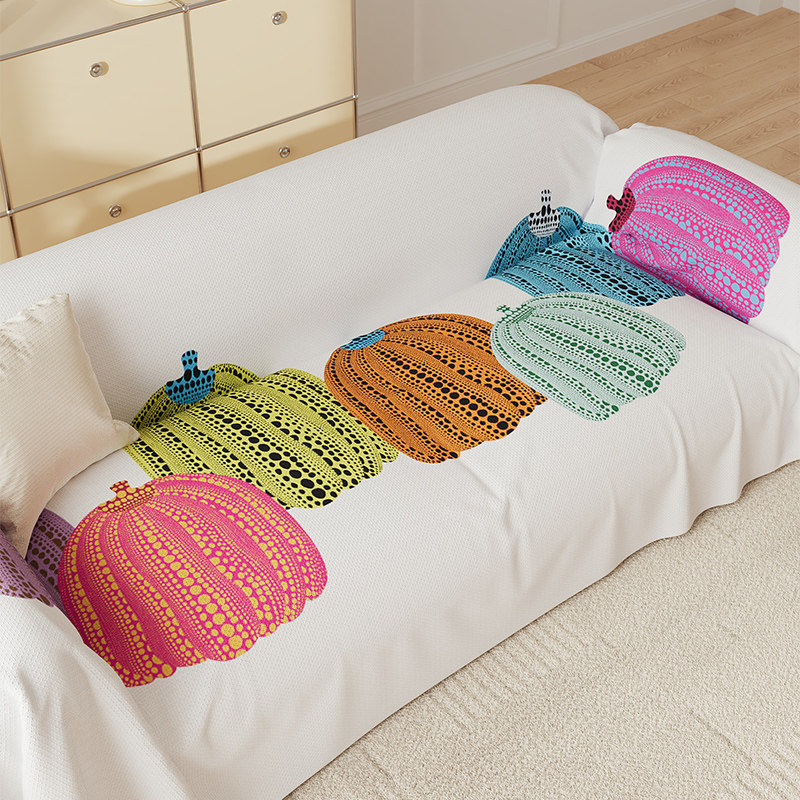 小清新南瓜沙发盖布巾一整张全盖毯四季通用垫子防滑直排沙发套罩,淘宝优惠券,粉丝福利购,淘宝优惠卷