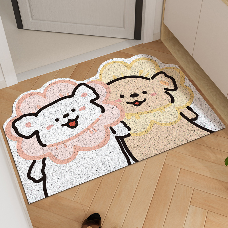 入户门地垫丝圈门垫进门脚垫玄关家用垫子门内门外防滑垫卡通简约 - 图0