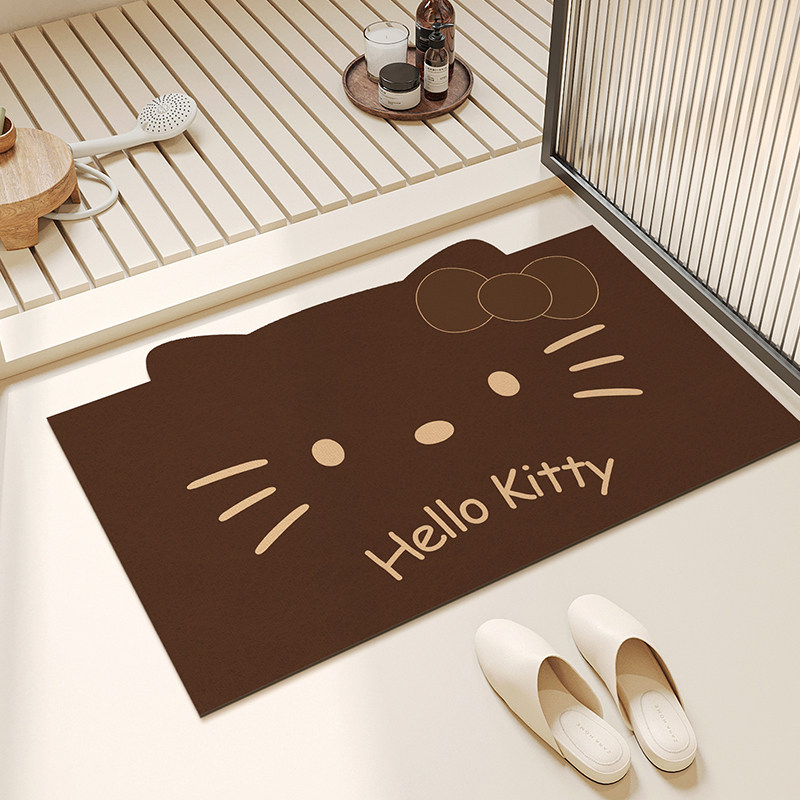kitty浴室地垫吸水垫卫生间耐脏防滑家用脚垫洗手间厕所门口地毯,淘宝优惠券,粉丝福利购,淘宝优惠卷