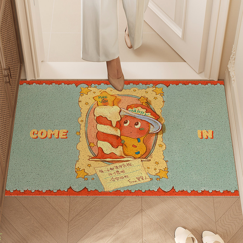 卡通星星人入户门地垫玄关进门门垫防滑耐脏除尘地毯PVC家用脚垫,淘宝优惠券,粉丝福利购,淘宝优惠卷