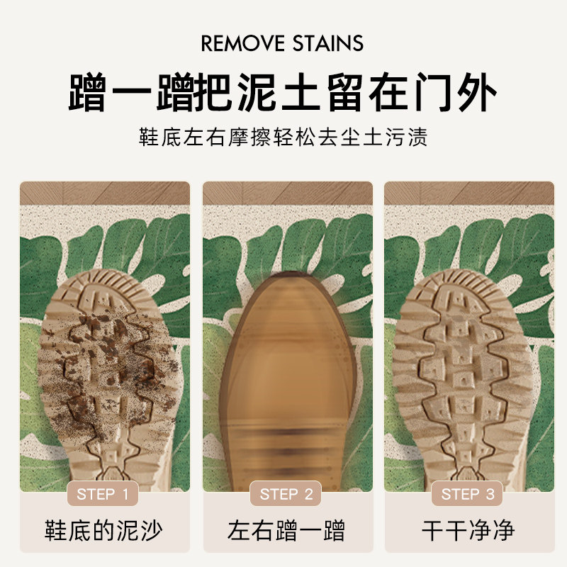 绿色植物入户门地垫门口进门地毯耐脏防滑可擦免洗剪裁pvc换鞋垫,淘宝优惠券,粉丝福利购,淘宝优惠卷