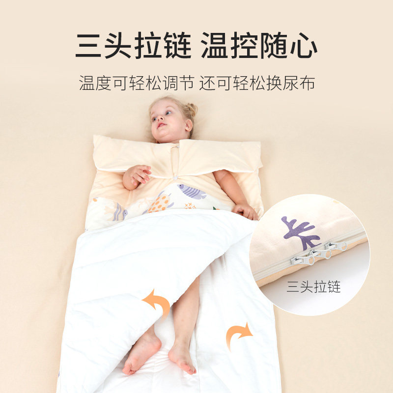 七彩博士婴儿睡袋秋冬款儿童防踢被子冬季加厚小孩睡袋防蹬小被子,淘宝优惠券,粉丝福利购,淘宝优惠卷