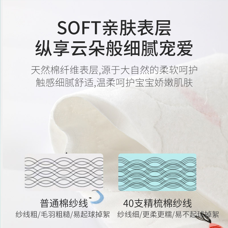 七彩博士婴儿隔尿垫新生儿防水透气床单纱布纯棉宝宝可水洗隔尿垫