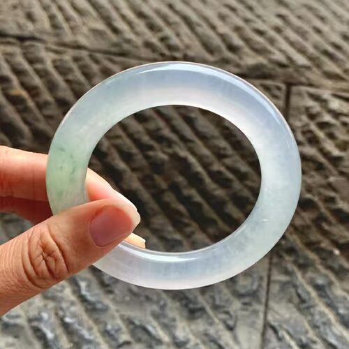 北邺珠宝海外购缅甸纯天然翡翠原石冰种飘晴飘花手镯贵妃镯糯冰种 - 图1