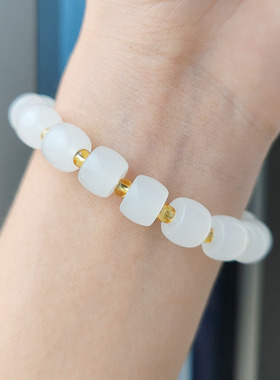 民族风仿汉白玉ins闺蜜手链和田玉手串金店福利引流礼品