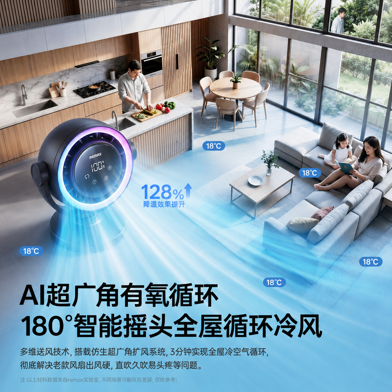 睿量自动摇头USB桌面小风扇迷你便携可充电夹式婴儿车宝宝专用静音办公室学生宿舍教室户外露营床头超长续航