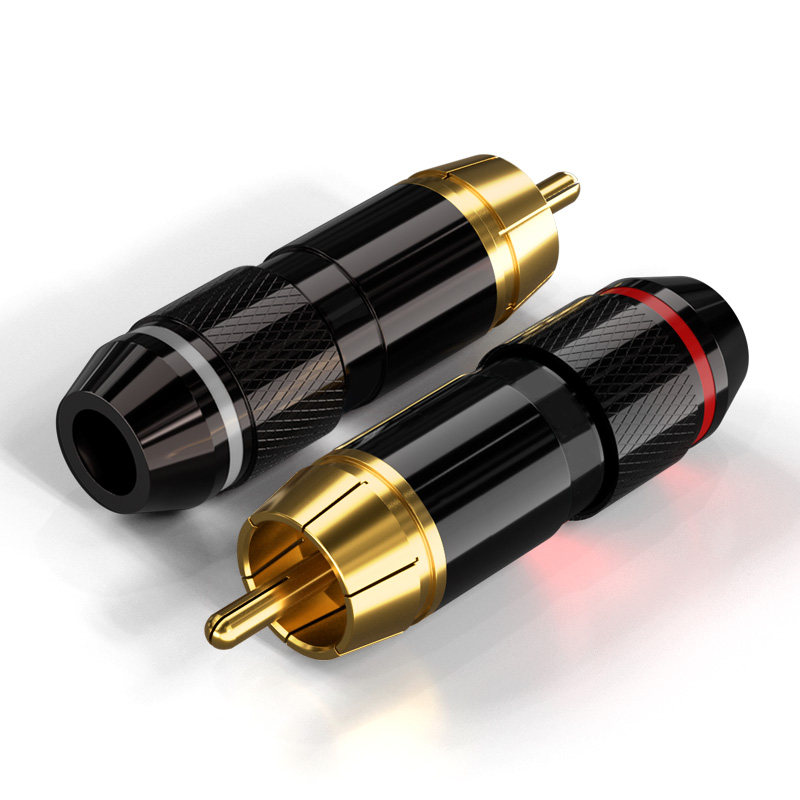 莲花头rca插头 DIY音响箱插头DVD梅花纯铜镀金RCA音频信号线插头,淘宝优惠券,粉丝福利购,淘宝优惠卷