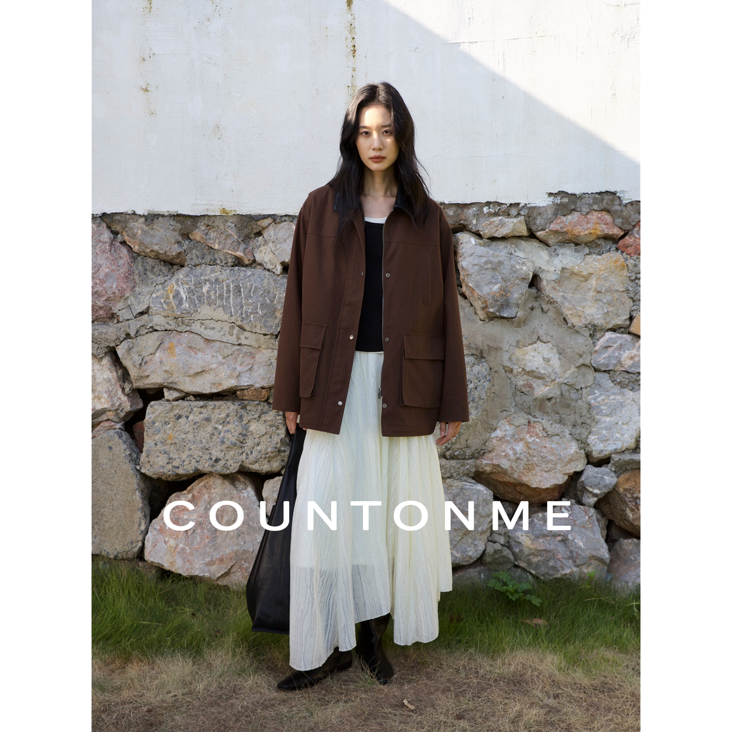 COUNTONME 重工质感/复古廓形工装外套 25巴恩风拼皮翻领夹克,淘宝优惠券,粉丝福利购,淘宝优惠卷