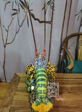 陶瓷工艺品 石湾公仔 龙虾摆件 海鲜 只卖红色