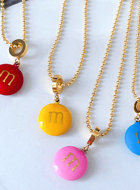 RTZHANG彩色M豆不掉色百搭项链女