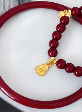 RTZHANG朱砂福牌安可拉红手链女