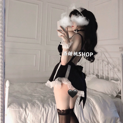 [哥哥全攻速 太色气 暴击蝴蝶结蕾丝性感情调女仆装私房可爱睡衣女]