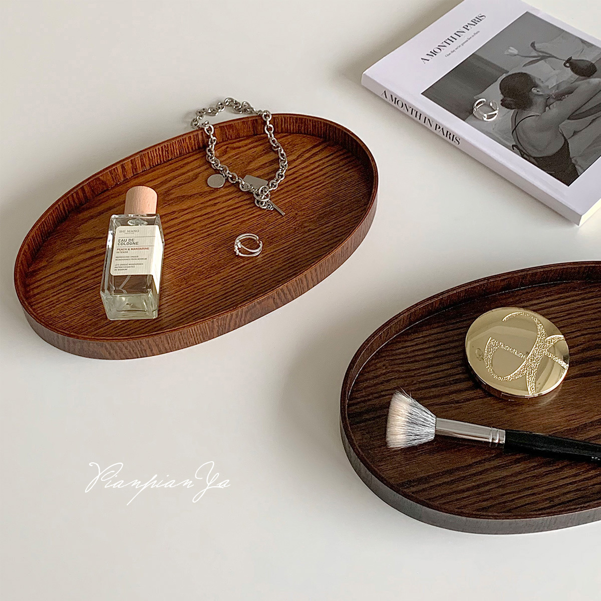 复古实木餐用托盘不规则椭圆形家用早餐甜品盘饰品收纳盘摆拍装饰,淘宝优惠券,粉丝福利购,淘宝优惠卷