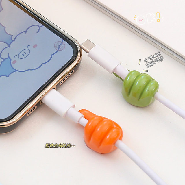 Thumb hook cable processor desktop data cable