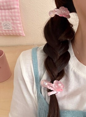 可爱卡通树脂发绳儿童百搭萌趣盘发头绳少女心双马尾装饰发圈