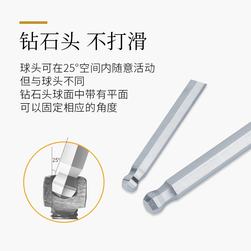 日本进口百利内六角扳手TLS-9加长球头平头六角匙套装加硬螺丝刀-图2
