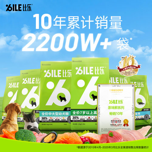 比乐狗粮原味鲜鸭肉拉布拉多德牧金毛中大型成犬专用粮官方销量 - 图0