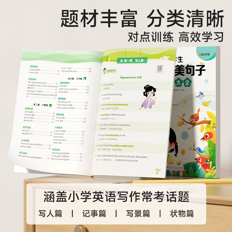 时光学小学生英语作文范文大全优美句子积累大全一二三四五六年级英语晨读美文好词好句好段子每日一读素材积累句子专项训练人教版