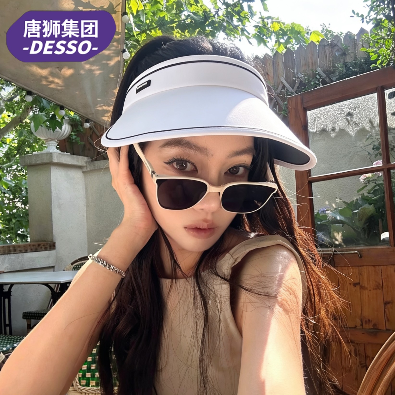 唐狮女夏季空顶遮阳帽UPF50+