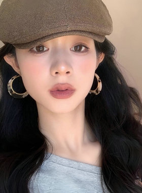 菲菲珠宝许我耀眼赵露思同款琥珀色圈圈耳环新款高级感女复古耳饰