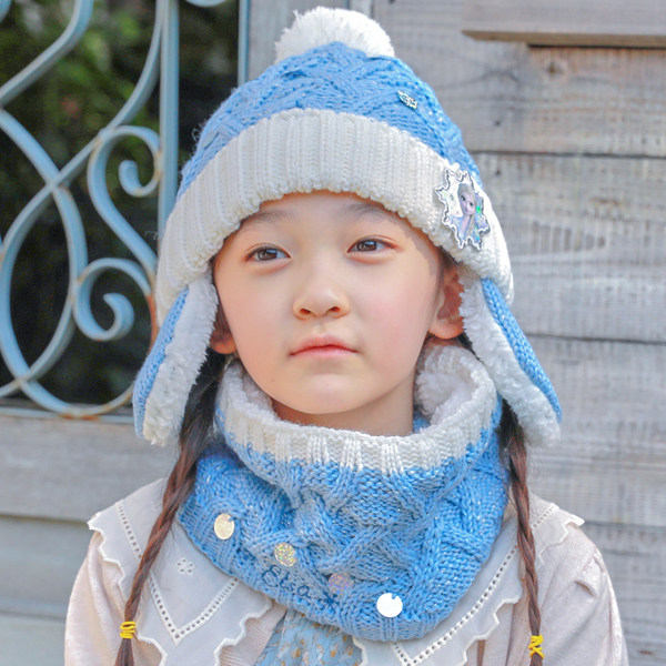 winghouse韩国儿童帽子女童护耳帽围脖围巾针织毛线保暖加绒帽子,淘宝优惠券,粉丝福利购,淘宝优惠卷