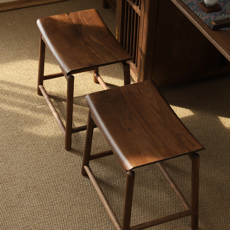 北美黑胡桃木凳子实木矮凳小凳子梳妆凳子写字凳子学习茶凳元宝凳,淘宝优惠券,粉丝福利购,淘宝优惠卷