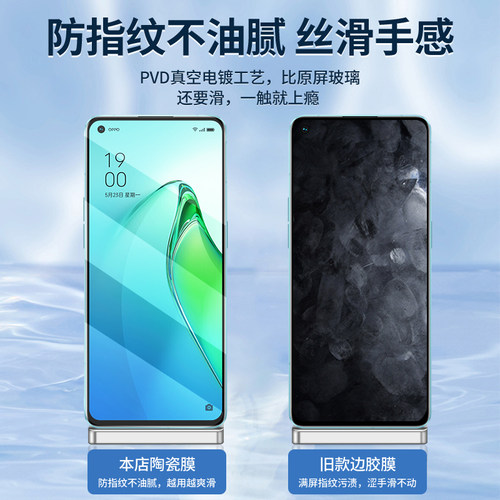 适用opporeno8钢化膜陶瓷全胶膜8pro手机膜reno7pro曲面全屏覆盖6/5/4软膜reno3超清防爆摔保护贴膜8无边全包-图2