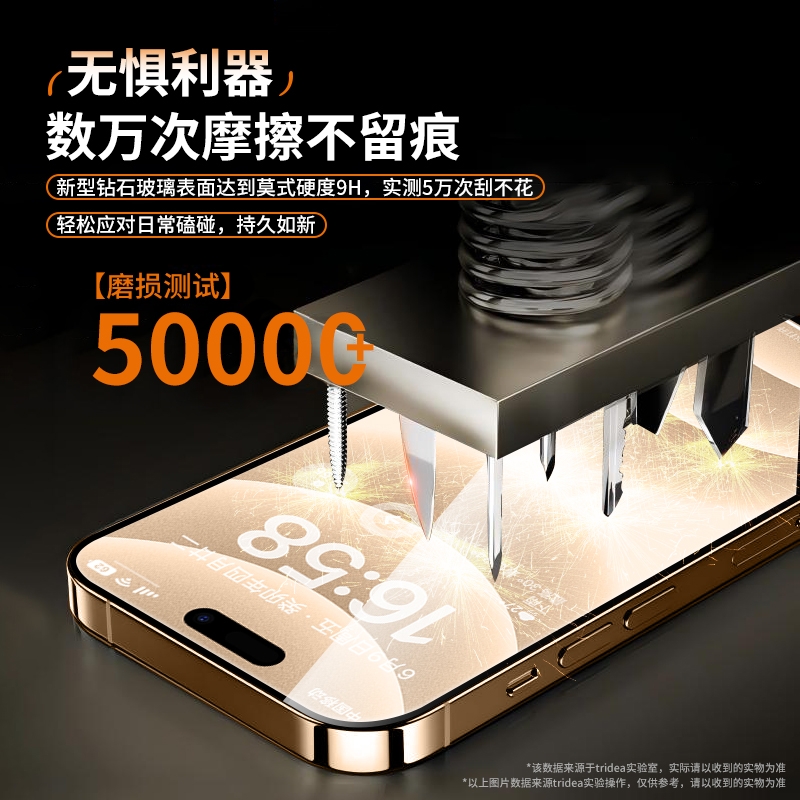 适用苹果16promax钢化膜iPhone17/13手机膜15新款14贴膜11全屏覆盖x/xr防指纹pm高清12防摔Plus防指纹por保护 - 图1
