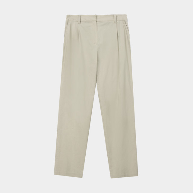 Hazzys solid color cropped pants for women's spring new single pleated tapered foot pants