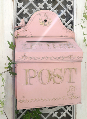 森得源白色铁艺信箱法式乡村桌面