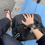 Небольшая дизайнерская цепь для отдыха, сумка на одно плечо, мягкая универсальная ретро сумка через плечо, коллекция 2021