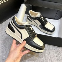 Guo tsejie Tongtong Little white shoes woman 2023 new retro thick bottom square head parquet with low help sports casual shoes