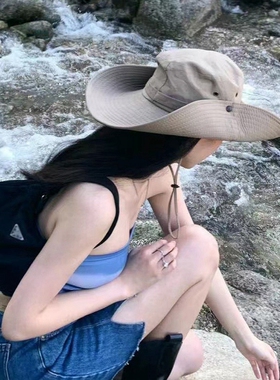 出游度假风男女夏季大檐渔夫帽